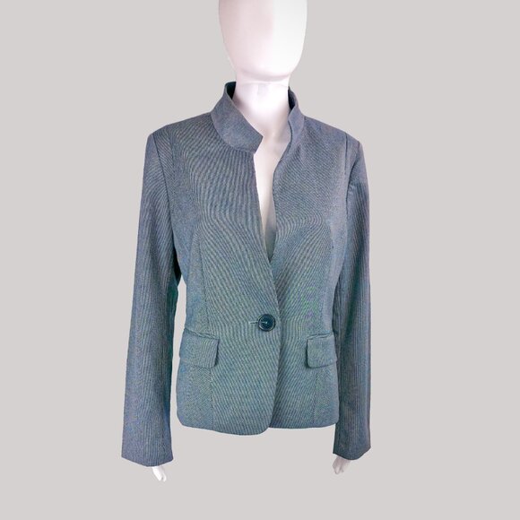 Anne Klein Black & Grey Pin Striped Suit Jacket - Picture 1 of 4